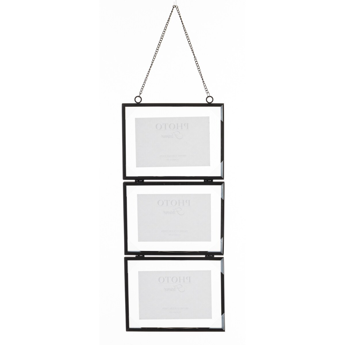 Ramki 3 szt. wiszące i połączone 64x20x15 cm CONNESSIONE czarne