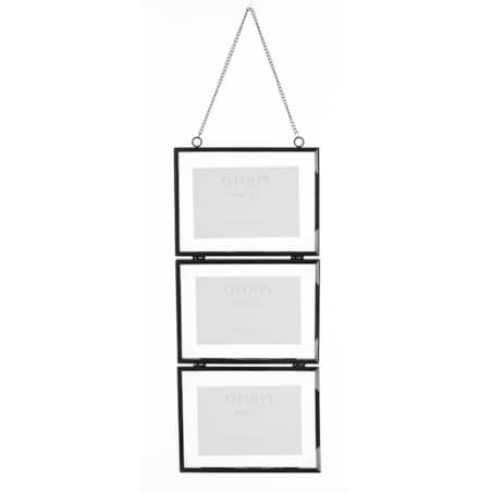 Ramki 3 szt. wiszące i połączone 64x20x15 cm CONNESSIONE czarne