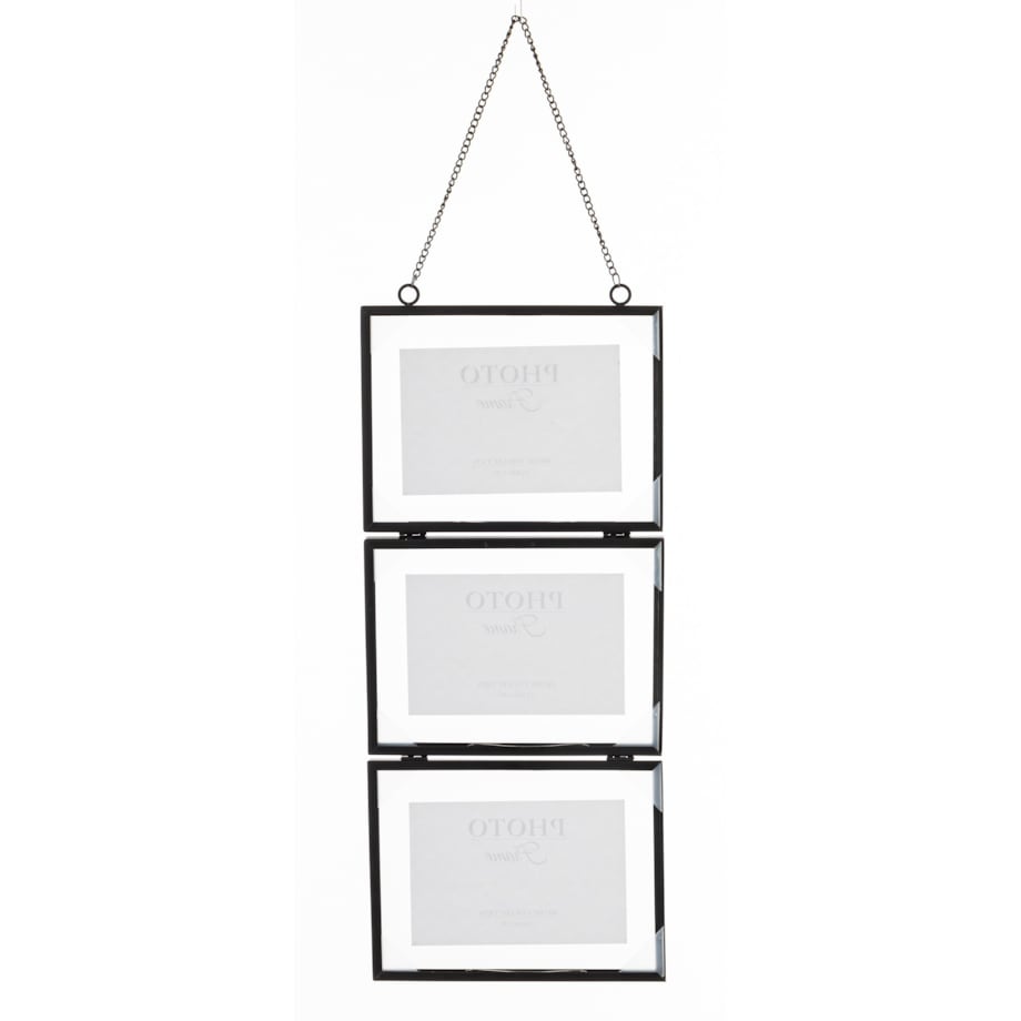 Ramki 3 szt. wiszące i połączone 64x20x15 cm CONNESSIONE czarne