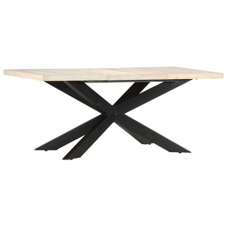 vidaXL Stół jadalniany, 180 x 90 x 76 cm, lite, bielone drewno mango