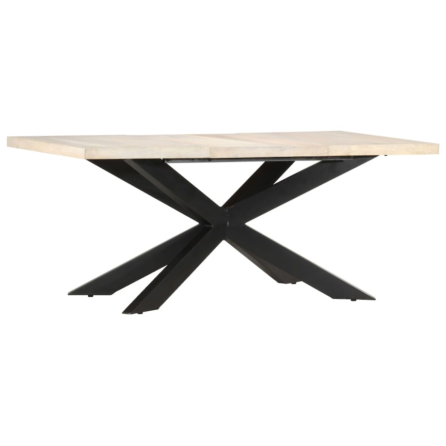 vidaXL Stół jadalniany, 180 x 90 x 76 cm, lite, bielone drewno mango