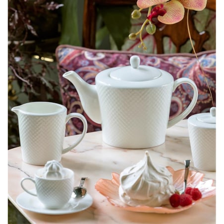 VILLA ITALIA Dzbanek do herbaty porcelanowy 1,3 litra BARI WHITE