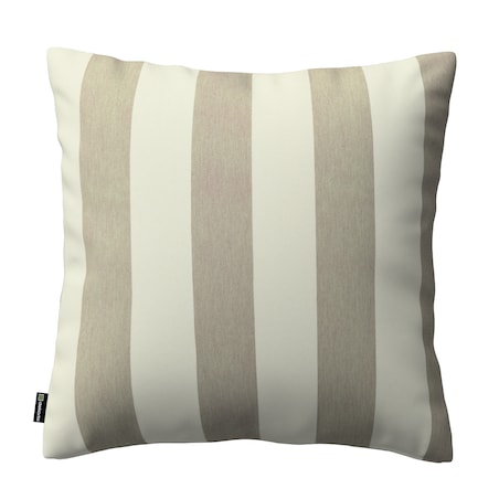 Poszewka Kinga na poduszkę 60x60 beżowo-białe pionowe pasy (5,5cm)