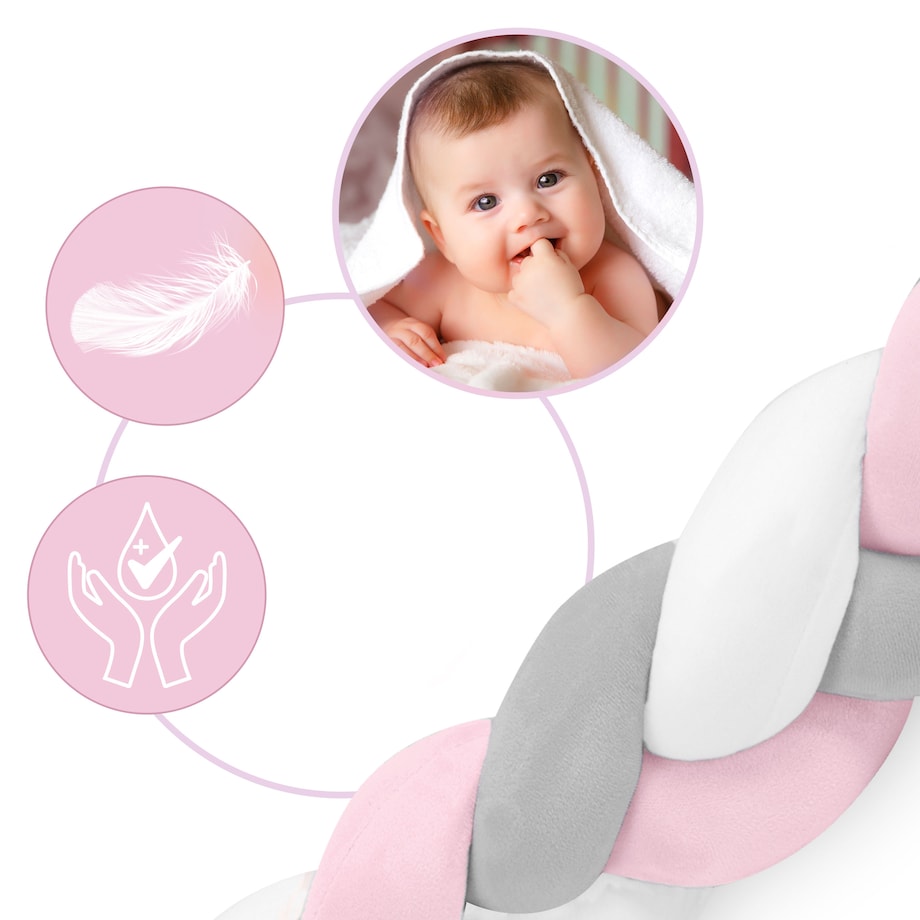 Ochraniacz do łóżeczka warkocz otulacz pleciony 3m Ricokids