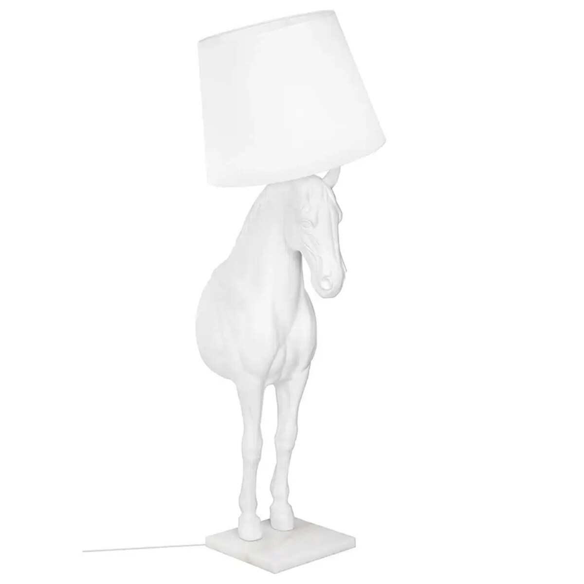 Podłogowa lampa salonowa HORSE S biały koń abażurowy