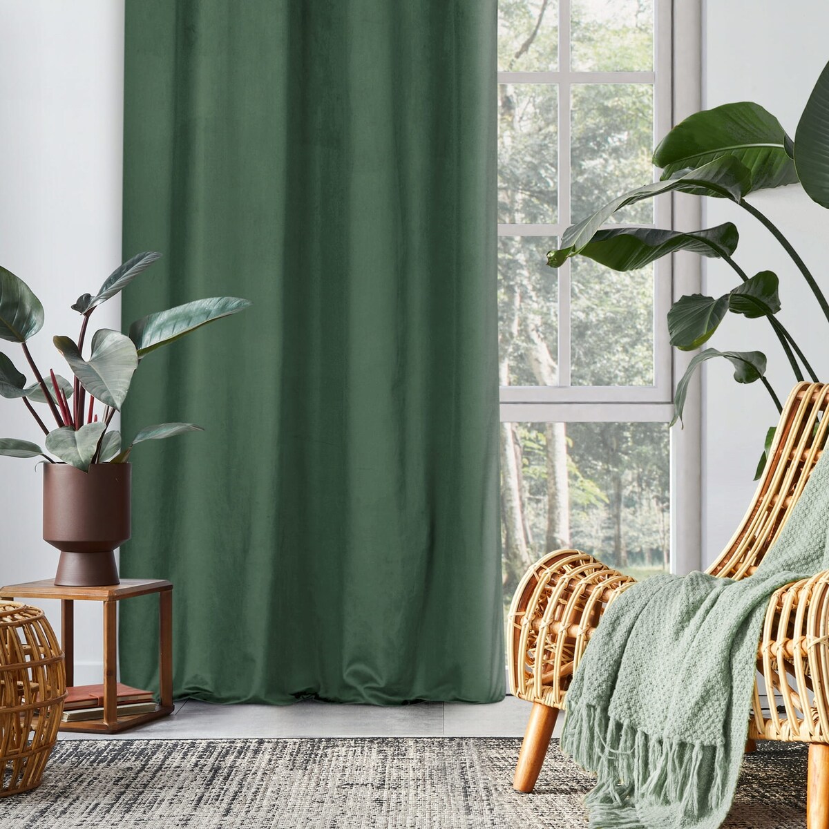 ZASŁONA ZACIEMNIAJĄCA WELWETOWA WELUROWA NA PRZELOTKACH 140x250 c.mięta