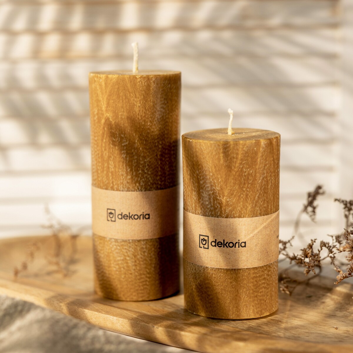 Świeca zapachowa palmowa walec Honey Brown, 6,5x6,5x16 cm