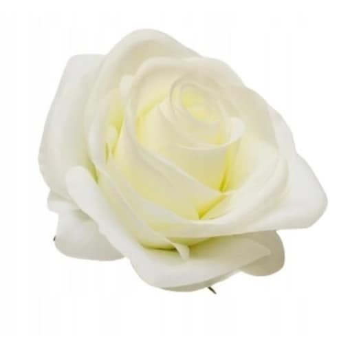 SZTUCZNE KWIATY główka kwiatowa wyrobowa RÓŻA całkiem BIAŁA bukiet stroik