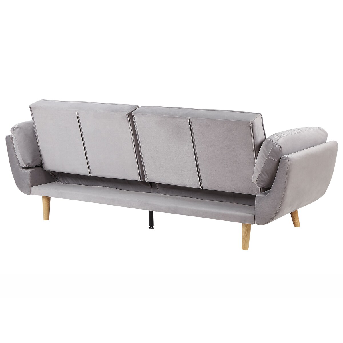 Sofa rozkładana dla 3 osób ASBY Welur Jasnoszary