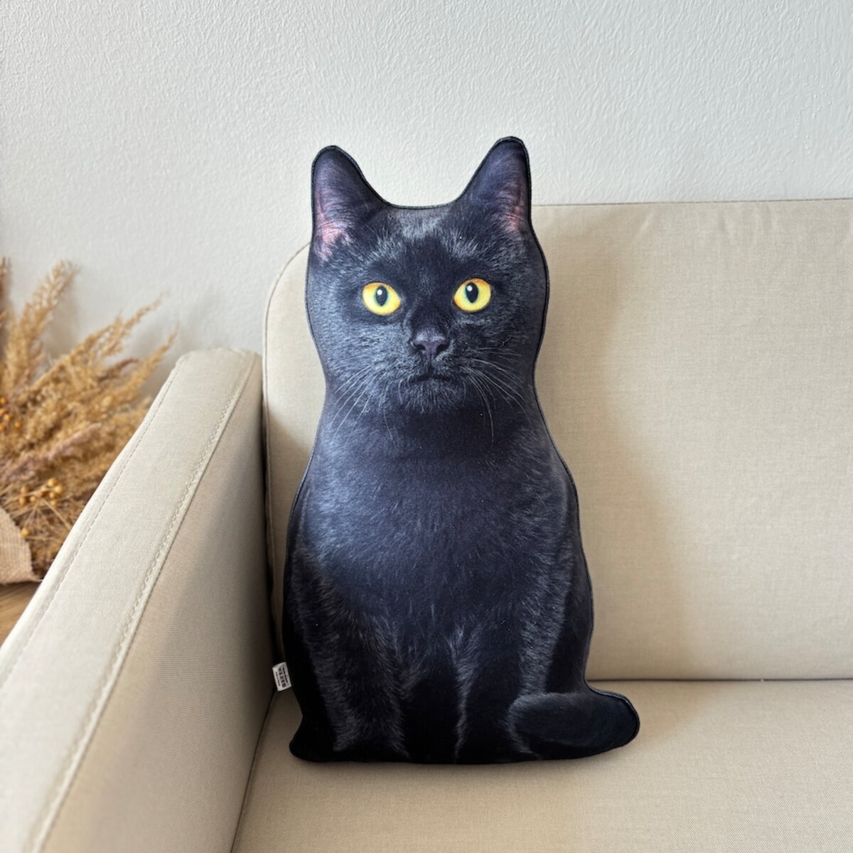 Poduszka czarny Kot na szczęście