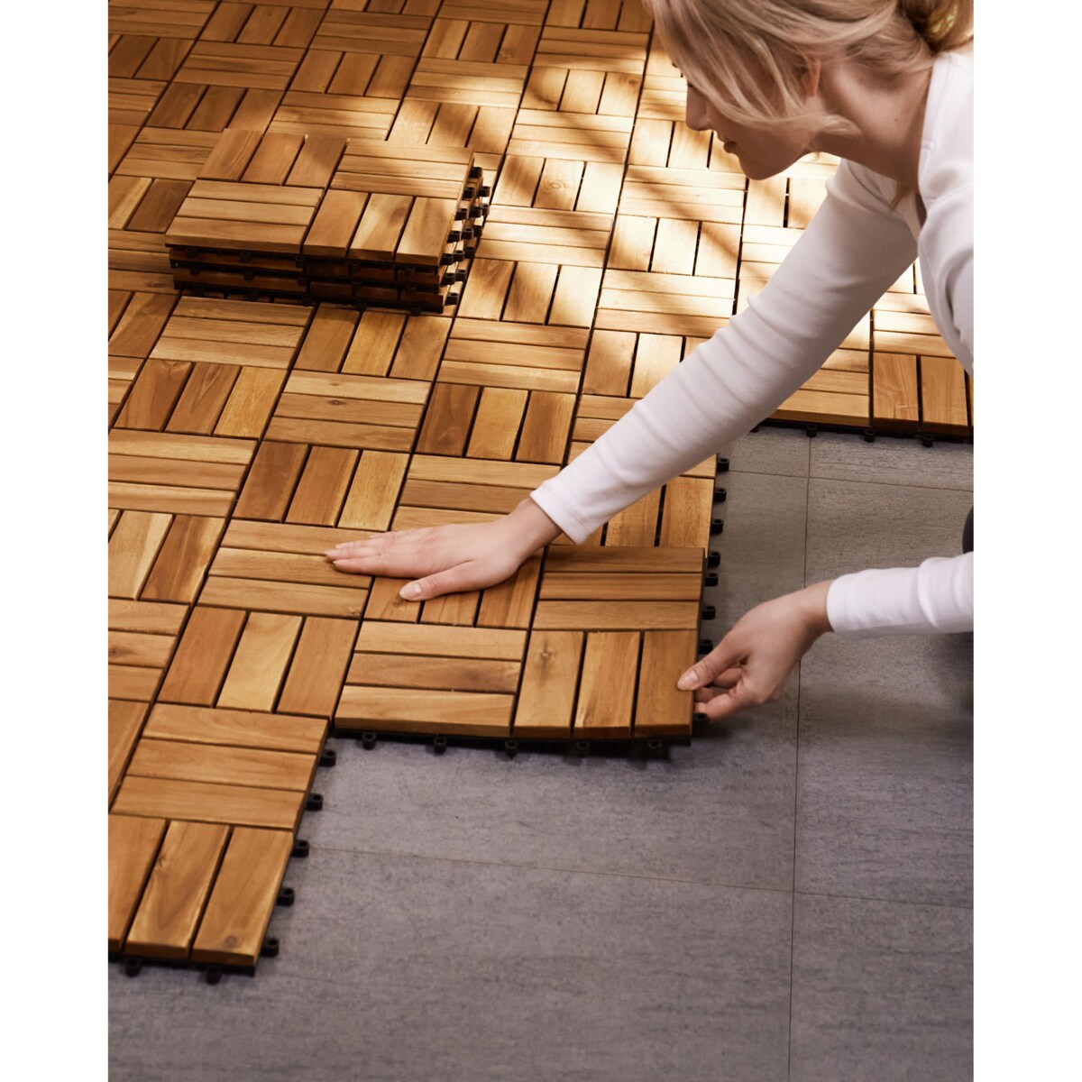 Płytki tarasowe ACERENZA Certyfikowane drewno akacjowe Naturalny