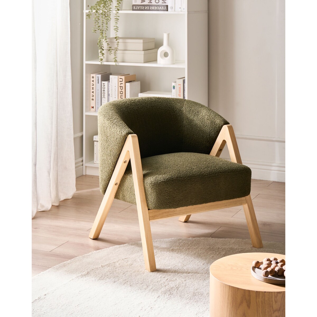 Fotel SKEI Boucle Ciemnozielony