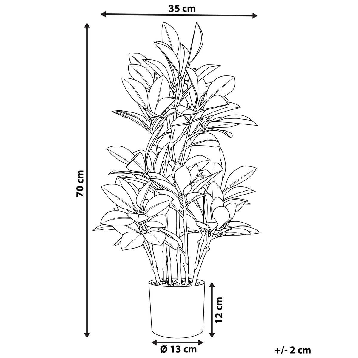 Sztuczna roślina MAGNOLIA 70 cm Zielony