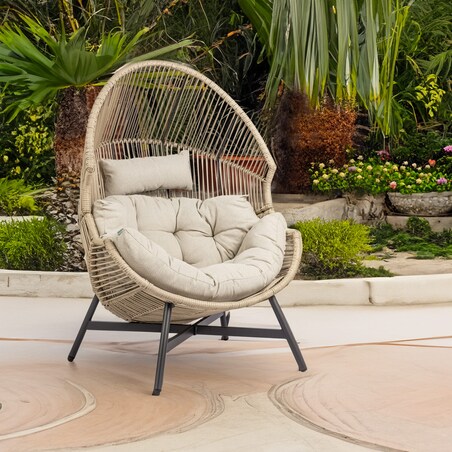 FOTEL OGRODOWY HOLAND KOKON BEŻOWY