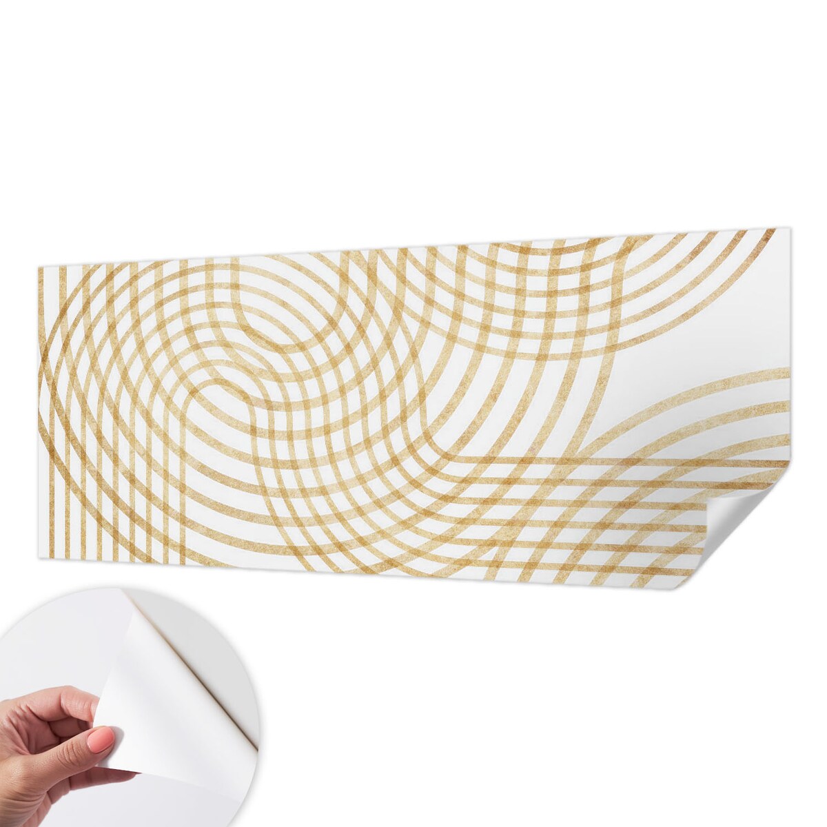 Fototapeta samoprzylepna 250x104 cm - Geometryczne sploty, tapeta ścienna biała