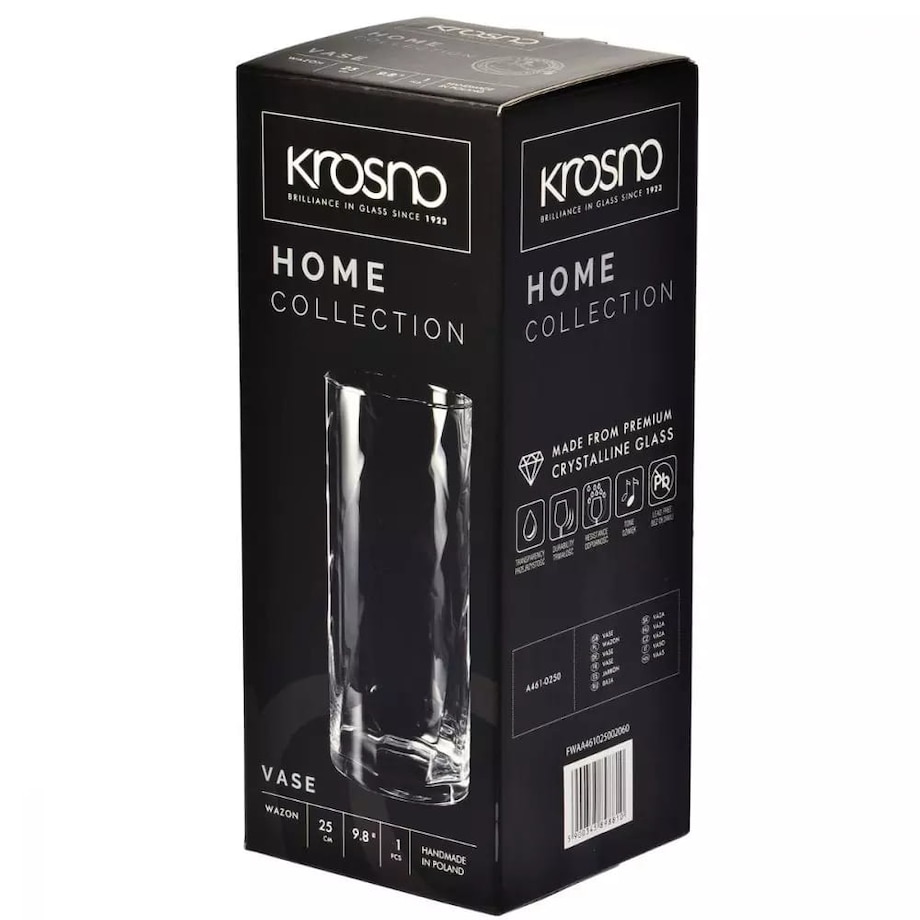 Prosty Wazon Home Krosno 28 cm Tuba Cylinder na Kwiaty Cięte na Stół Home