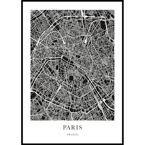 plakat paris mapa - paryż 30x40 cm