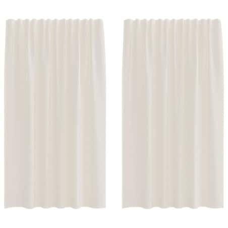 vidaXL Zasłony woalowe z kieszeniami na drążek 2 szt. Kremowe