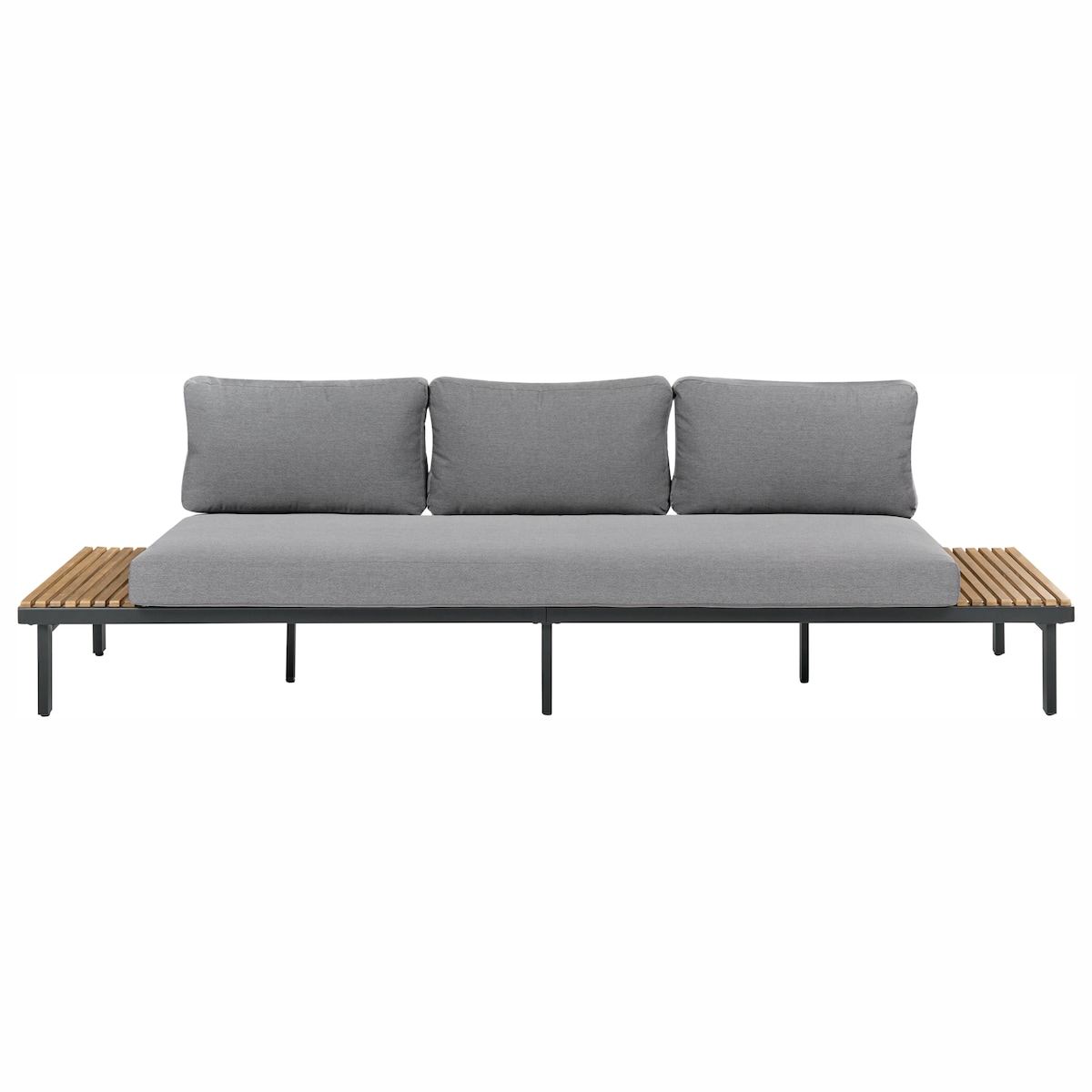 Sofa ogrodowa dla 3 osób FIVIZZANO Drewno akacjowe Ciemnoszary