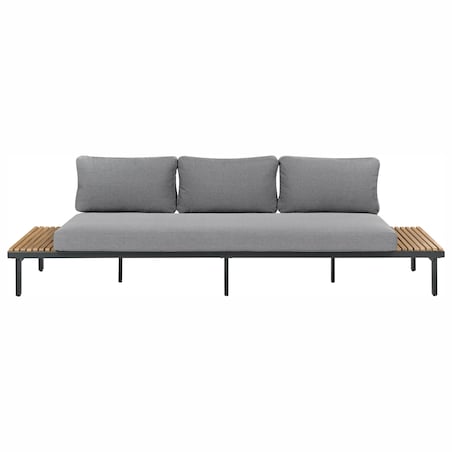 Sofa ogrodowa dla 3 osób FIVIZZANO Drewno akacjowe Ciemnoszary