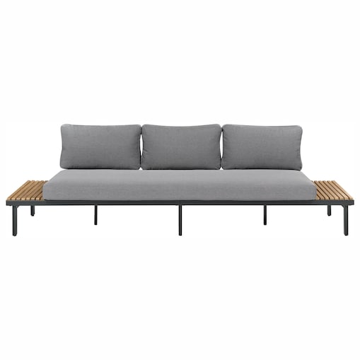 Sofa ogrodowa dla 3 osób FIVIZZANO Drewno akacjowe Ciemnoszary