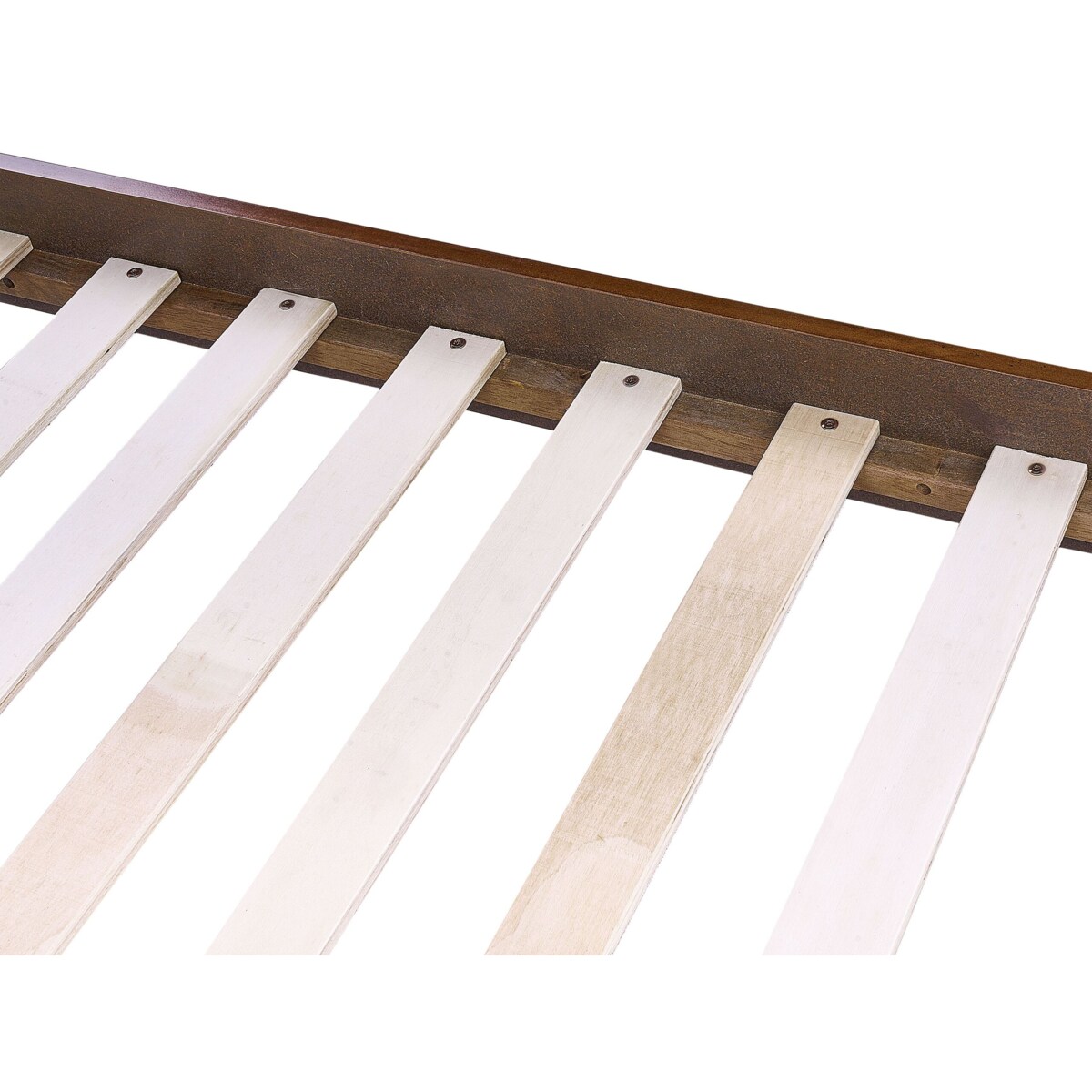 Łóżko 160 x 200 cm ciemne drewno z beżowym POISSY