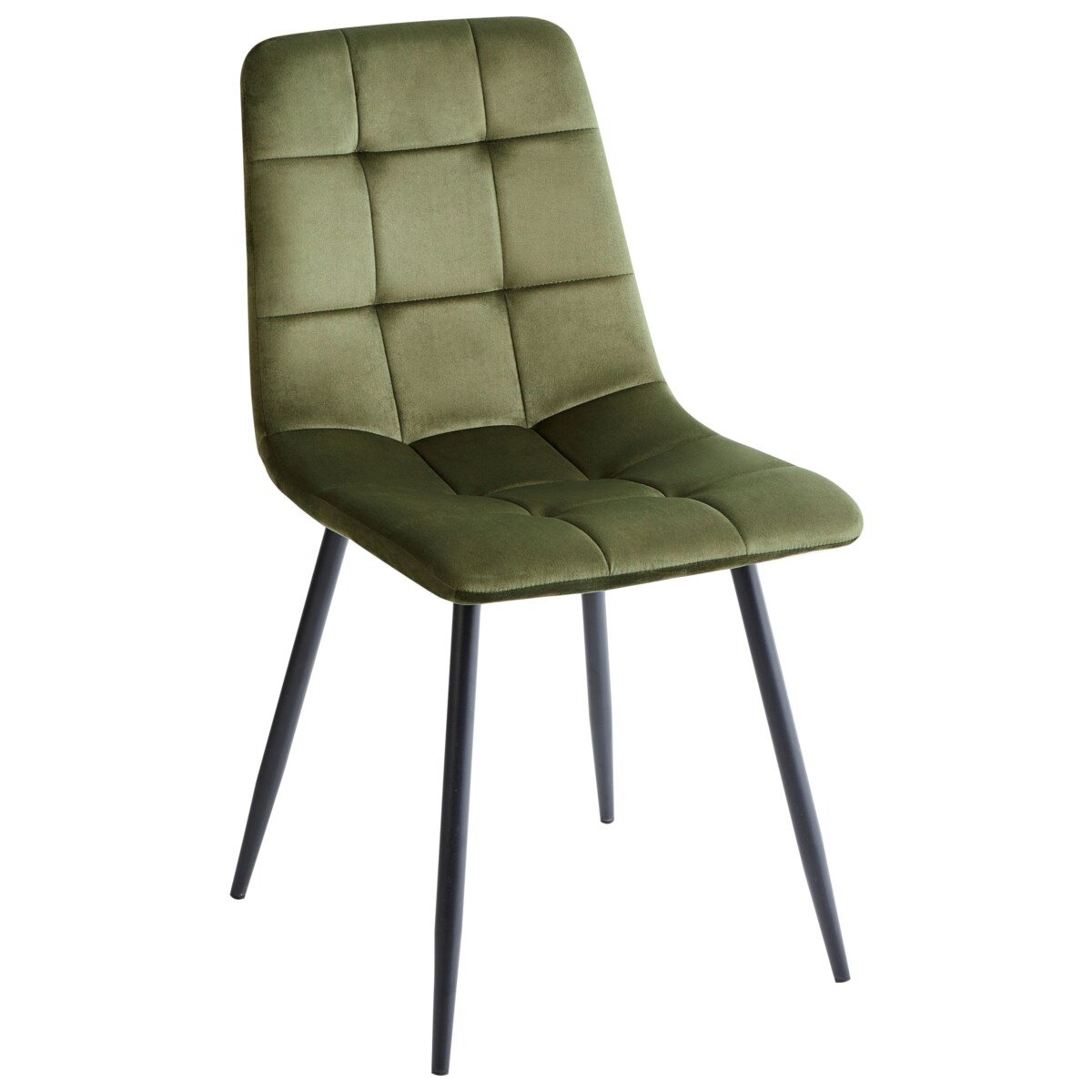 Zestaw 4 krzeseł do jadalni POWELL Welur Oliwkowy