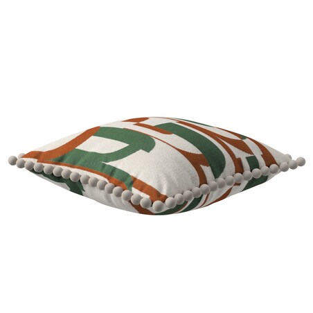 Poszewka Wera na poduszkę 45x45 zielono-czerwony wzory na kremowym tle