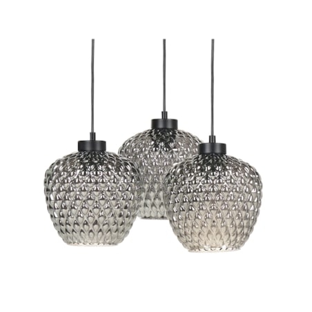Lampa wisząca szklana 3-punktowa szara SHERRY
