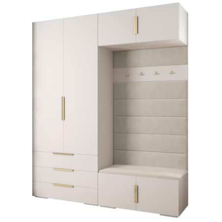 Garderoba do przedpokoju INOVA 1 Z12 biały+złoty+manila02