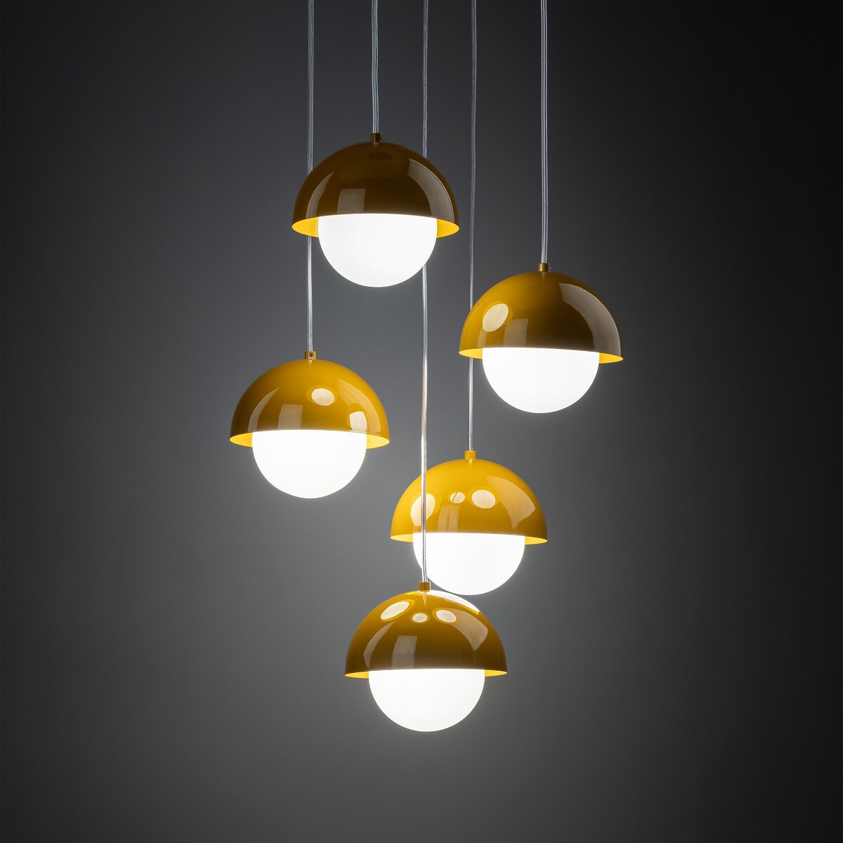 Lampa wisząca TK Lighting BONO OCHRA 10268, nowoczesna ochra/biel, 5xG9, regulowana wysokość