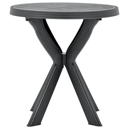 vidaXL Stolik bistro, antracytowy, Ø70 cm, plastikowy