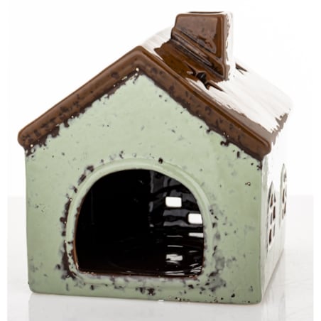 Domek kamionkowy na tea-lighty 13,x11,5x11 cm RUFI niski