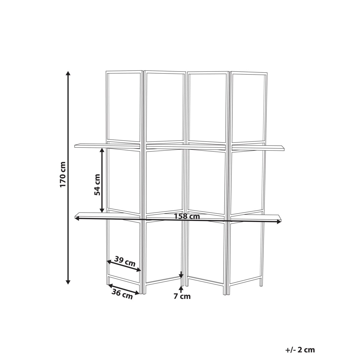 Parawan TRAFOI 170 x 158 cm Jasne drewno Drewno