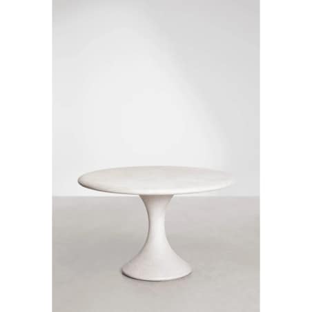 Okrągły stół jadalniany Ø120 cm z cementu Eloria, sand grey