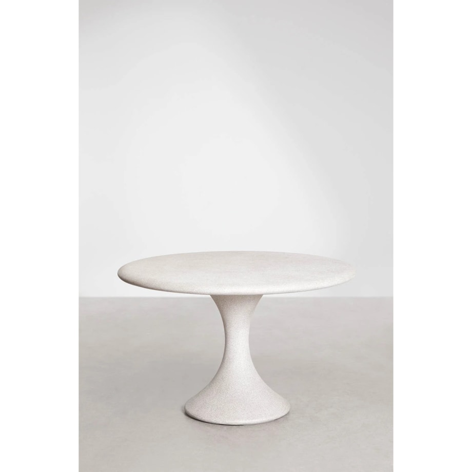 Okrągły stół jadalniany Ø120 cm z cementu Eloria, sand grey