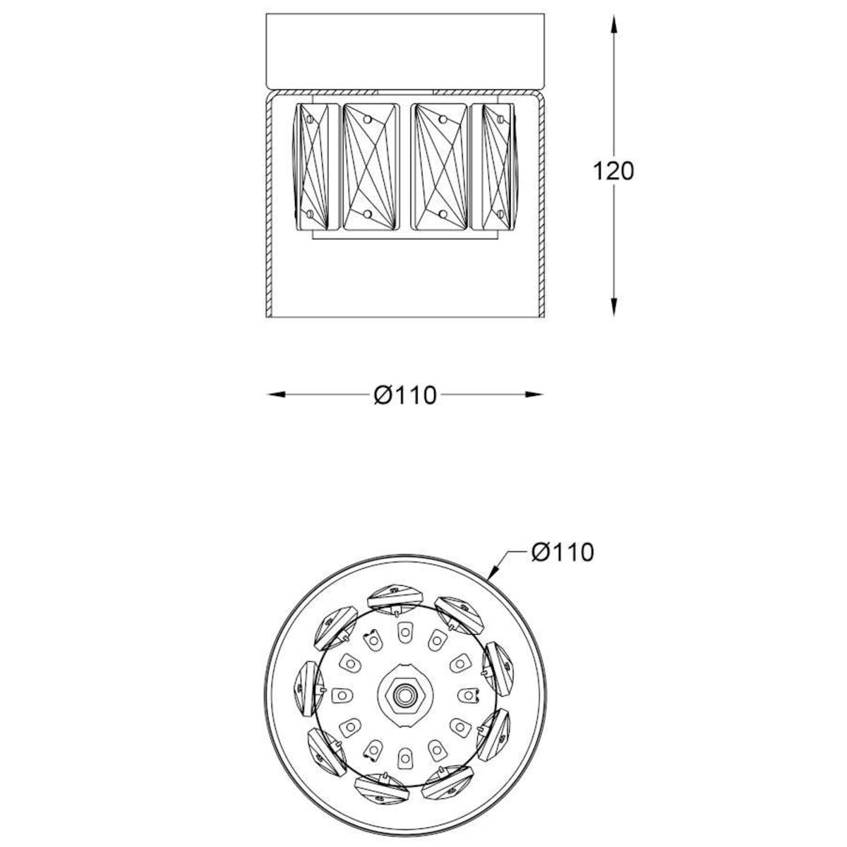 Plafon LAMPA sufitowa GEM C0389-01A-F7AC Zumaline szklana OPRAWA okrągła glamour z kryształkami przezroczysta złota