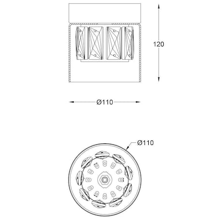 Plafon LAMPA sufitowa GEM C0389-01A-F7AC Zumaline szklana OPRAWA okrągła glamour z kryształkami przezroczysta złota
