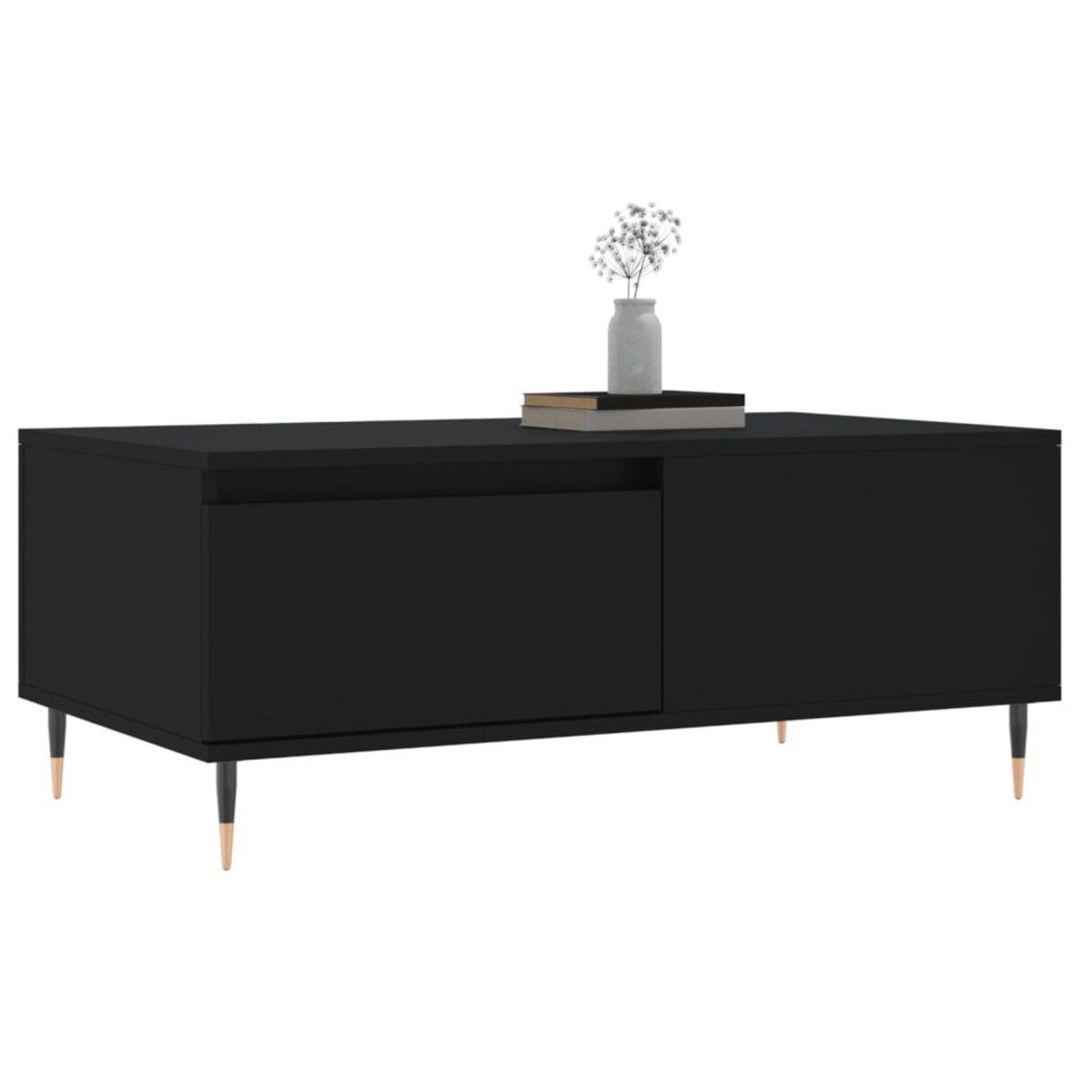 vidaXL Stolik kawowy, czarny, 90x50x36,5 cm, materiał drewnopochodny