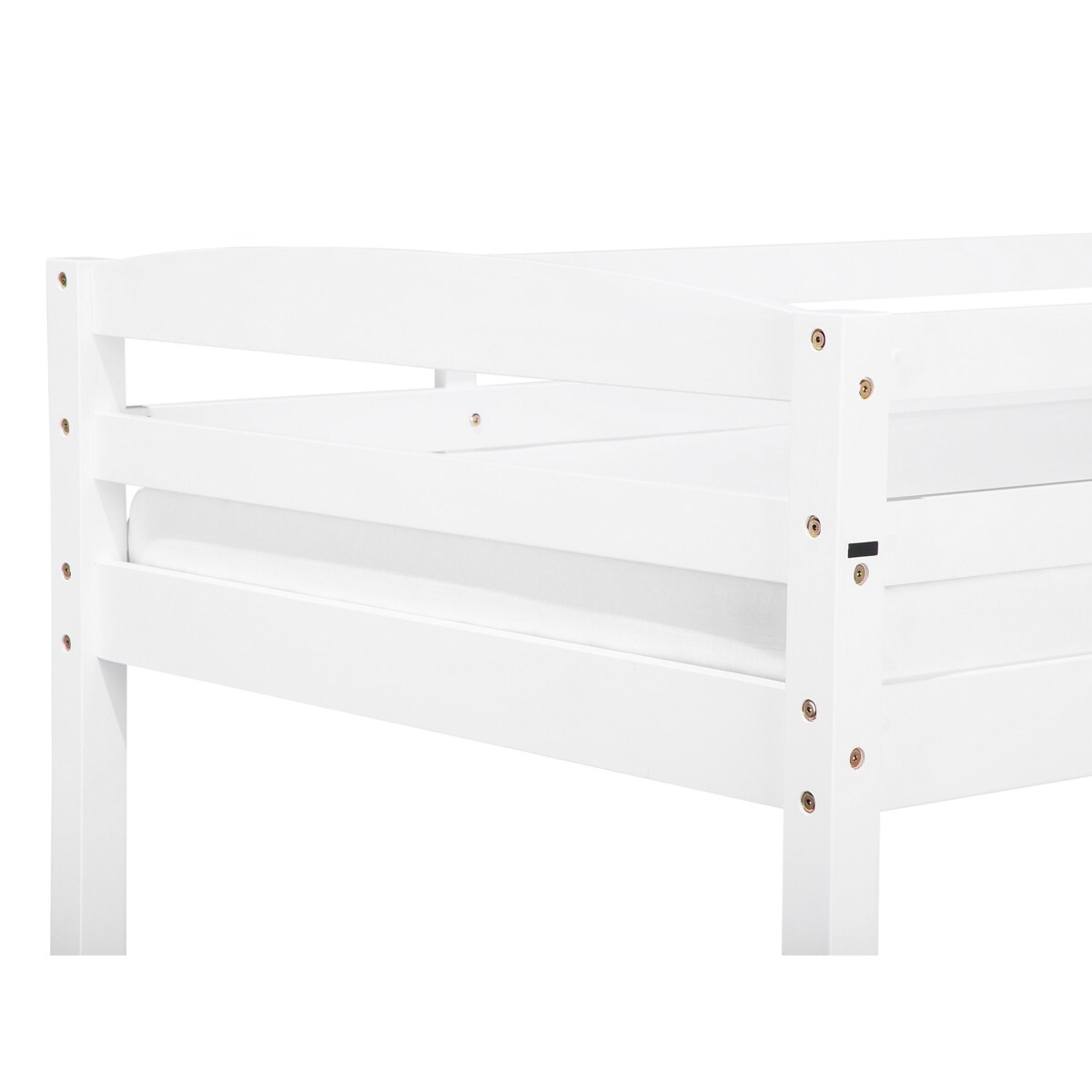 Łóżko piętrowe z szufladami drewniane 90 x 200 cm białe REGAT