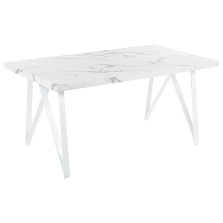 Stół do jadalni GRIEGER Biały marmur 160 cm 90 cm
