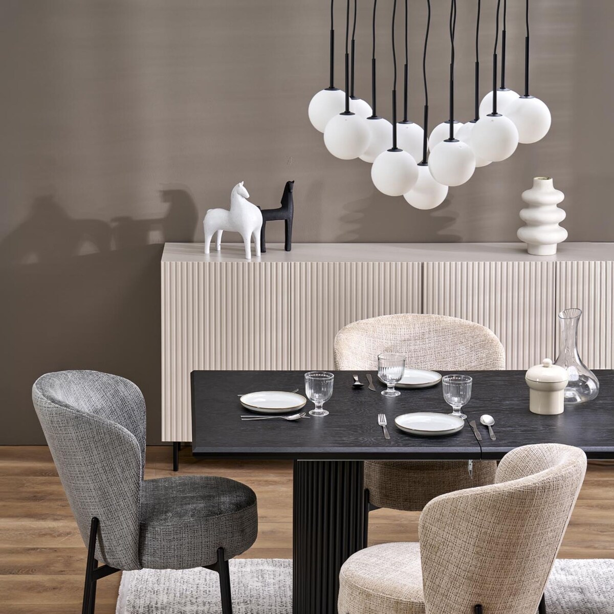 Lampa wisząca TK Lighting MARTIN WHITE 10079 13xG9 czarno-biała nowoczesna do salonu jadalni kuchni