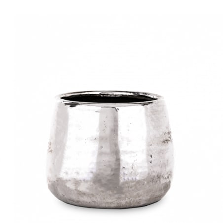 Osłonka na doniczkę, srebrna 12x15x15 cm KAMIONKA