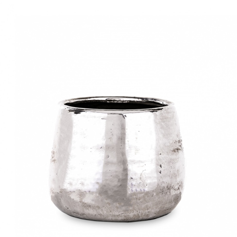 Osłonka na doniczkę, srebrna 12x15x15 cm KAMIONKA