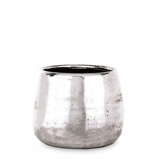 Osłonka na doniczkę, srebrna 12x15x15 cm KAMIONKA