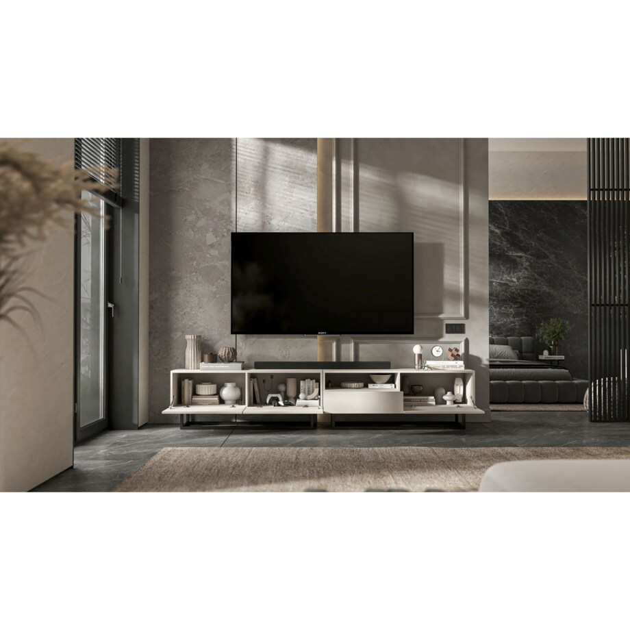 Szafka RTV Loft Industrialna Komoda RTV Szuflada Kaszmir Mat 120 cm