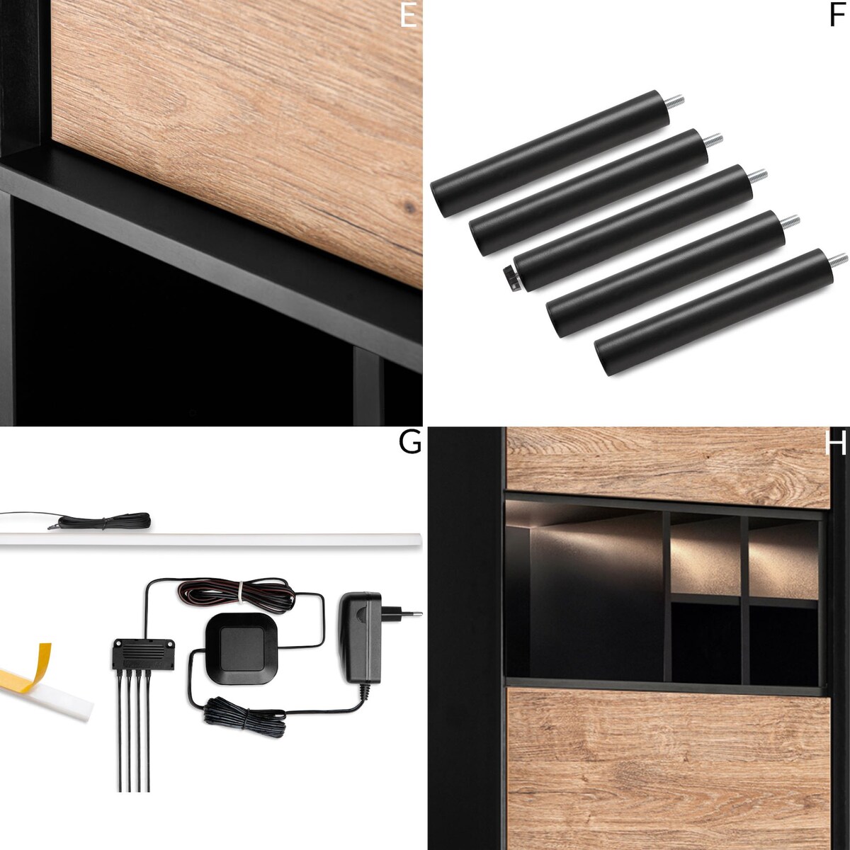 KONSIMO LOFTY Regał loft na wysokich nogach