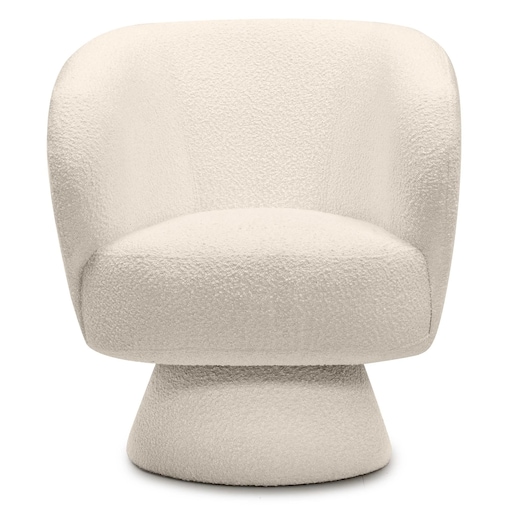 Fotel obrotowy 80x72x70 cm bouclé Nalf - IV jasnobeżowy