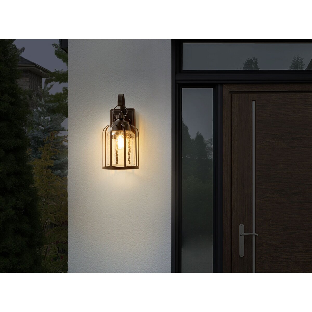 Lampa ścienna zewnętrzna czarna WOOLER