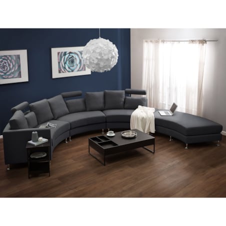 Sofa półokrągła 7-osobowa modułowa szara ROTUNDE